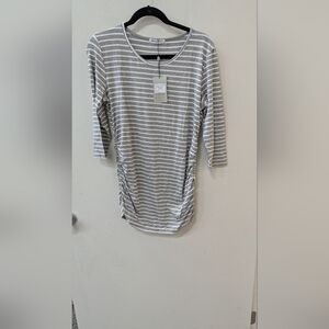 Maternity Top New With Tags. Gray & White Stripe. Size L